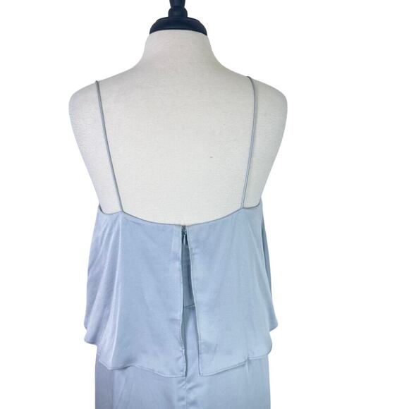 New SHONA JOY Luxe Frill Tulip Hem Maxi Formal Dress Silver Blue Cloud Sz‎  10 - Picture 10 of 14